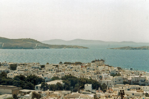 Blick auf Mykonos von unserem Hotel