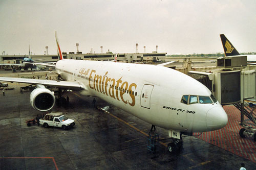 Unser Emirates Flieger in Bangkok