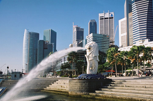 der Merlion das Wahrzeichen von Singapur