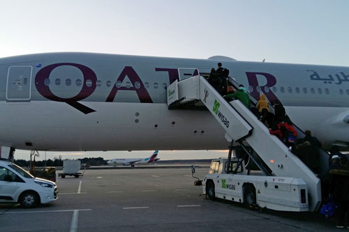 unser Flieger nach Doha
