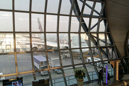 unser A380-Flieger nach Doha