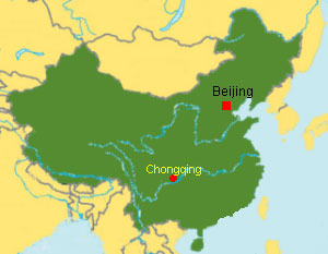 China Karte mit Chongqing