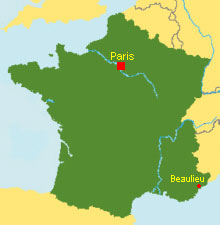 Frankreich Karte mit Beaulieu