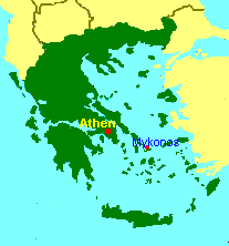 Griechenland Karte mit Mykonos