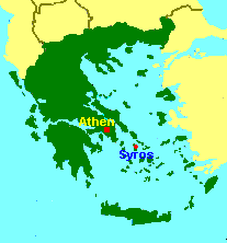 Griechenland Karte mit Syros