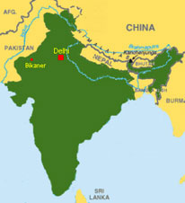 Indienkarte Karte mit Bikaner