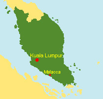 Malaysia Karte mit Malacca