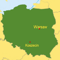 Polen Karte mit Koszecin