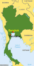 Thailand Karte mit Petchaburi
