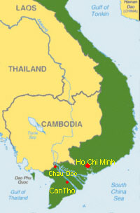Vietnam Karte mit Mekongdelta