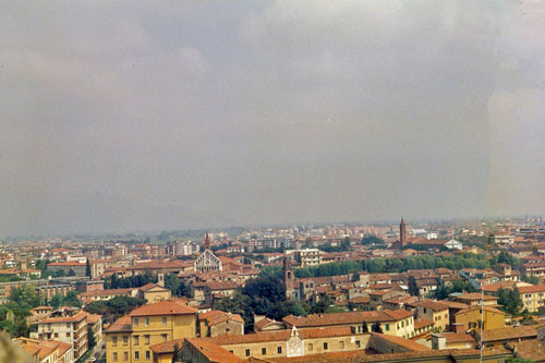Blick vom schiefen Turm auf Pisa