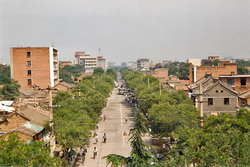 Blick von der Stadtmauer von Xian