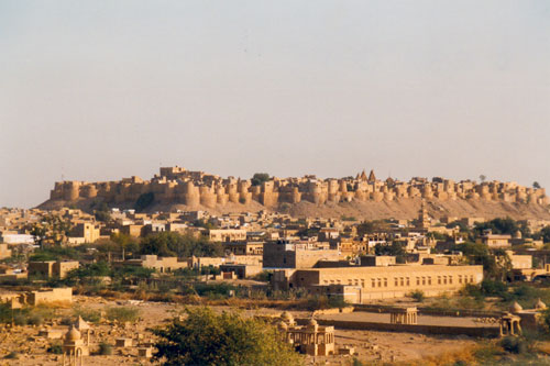 Blick auf Jaisalmer bei fast Sonnenuntergang