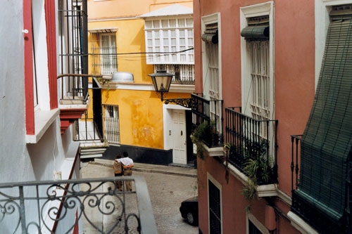 Blick vom Balkon in Sevilla