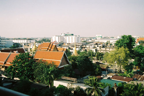 Blick vom Seitenbalkon des Royal River in Bangkok