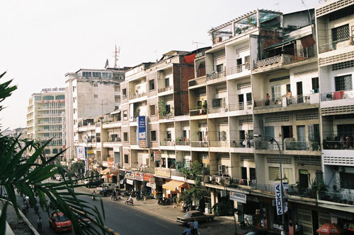 Blick vom Balkon des Asia Hotels in Phnom Penh
