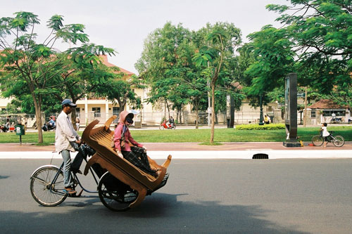 Bettentransport in Phnom Penh