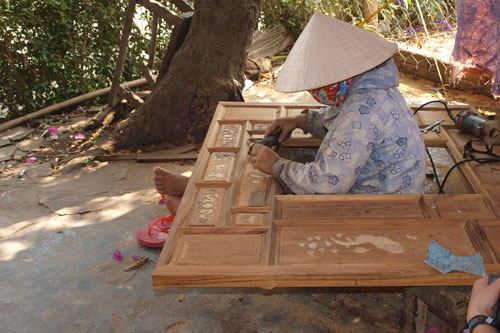 Intarsienwerkstatt auf der Insel Cam Kim
