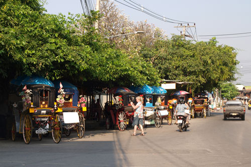Kutschen Halte in der Thanon Boonyawat
