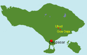 Bali Karte mit Ubud