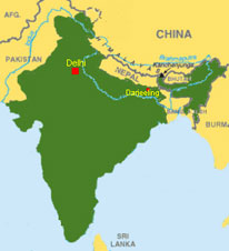 Indienkarte Karte mit Darjeeling