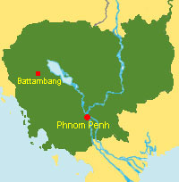 Kambodscha Karte mit Battambang