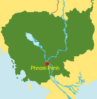 Kambodscha Karte mit Phnom Penh