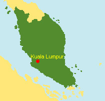 Malaysia Karte mit Kuala Lumpur