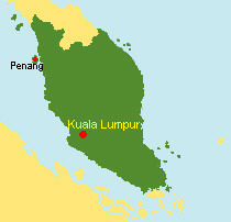 Malaysia Karte mit Penang