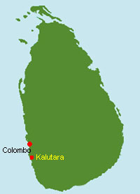 Sri Lanka Karte mit Kalutara