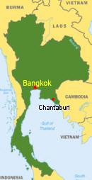 Thailand Karte mit Chantaburi