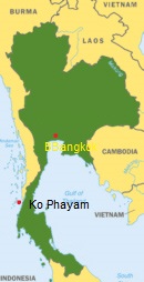 Thailand Karte mit Ko Phayam