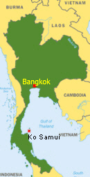 Thailand Karte mit Ko Samui
