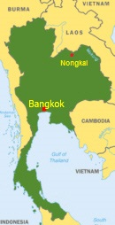 Thailand Karte mit Nongkai
