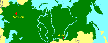 UdSSR Karte mit Irkutsk
